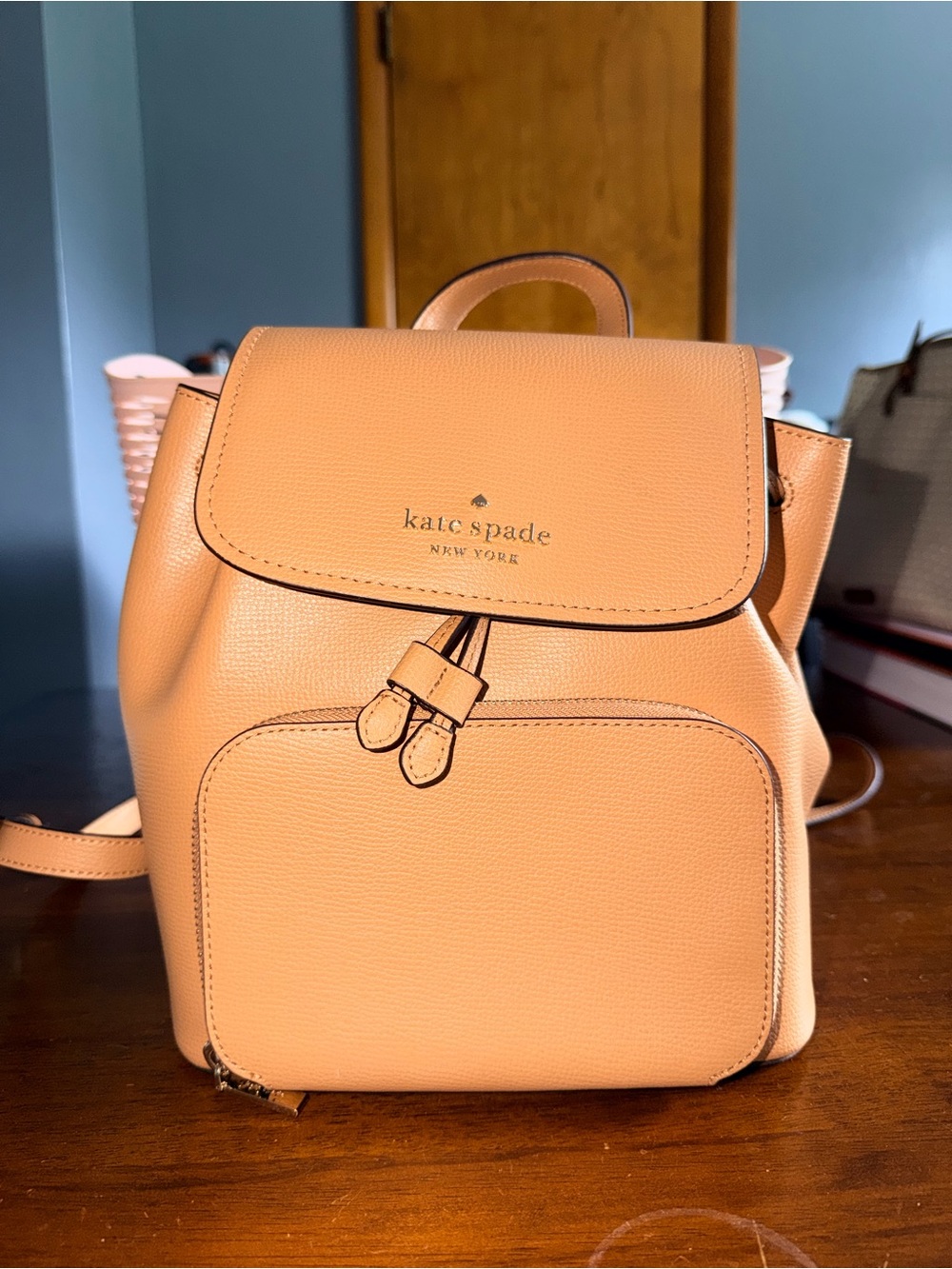 kate spade Tan Pebbled Leather Mini Backpack